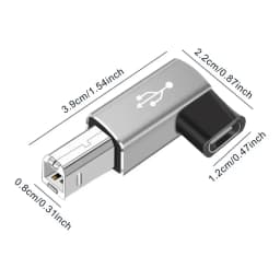 USB 2.0 Printer Adapter USB Type C to Type B Male For Printer Hard Drive Base Fax Machine Scanner USB 2.0 Type C Printer Adapter