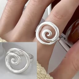 PANJBJ  925 Sterling Silver Double Layer Ring for Women Girl Gift Geometry Hollowing Out Minimalism Fashion Jewelry Wholesale