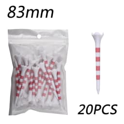 【20pcs】70mm/83mm Colored Striped Golf Tee - Durable Four-fork Plastic Golf Tee Set - High-end Golf Accessories for Men and Women