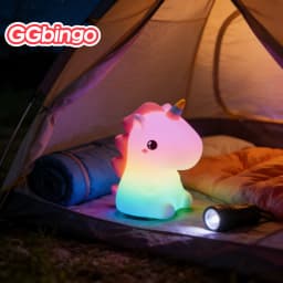 Cute Silicone Squishy Fox Rabbit Night Lamp Dimmable Rechargeable Nursery Nightlight with Timer & Touch Sensor for Bedside Table