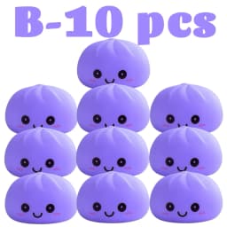 2026 New Luminous Colored Steamed Dumpling Squishy Toy, Soft Silicone Decompression LED Night Light, Glowing Squeeze Lamp for An