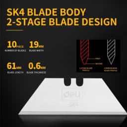 10pcs Utility Knife Blades SK4 Steel Box Cutter Blades with Plastic Case Standard Blades for Utility Knife Replacement