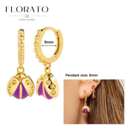 925 Sterling Silver ear needles Animal Butterfly/Elephant/Shell Pendant Hoop Earrings For Women Fashion Jewelry Accessories