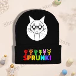 Sprunki Knitted Hat for Children Anime Cartoon Cute Knit Hat Boys Girls Winter Warm Fashion Cap Kids Windproof Hip Hop Caps Gift