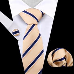 Business Tie For Men Set Necktie Cufflink Classic Handkerchief Suit For Wedding High Quality Stripe Tie Set Formal Gravata Gift