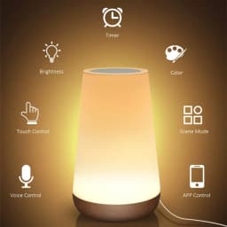 Tuya WiFi Smart Light Bedside Led Night Lights Dimmable Table Lamp RGB Touch Lamp Voice APP Control Google Home Alexa Smartlife