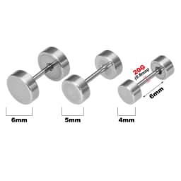 3Pcs 20G Screw Back Ball Tragus Stud Cartilage Earrings Helix Ear Piercing Jewelry Round Cone Square Surgcial Steel Stud Earring
