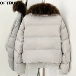 OFTBUY New Winter Clothing Female Duck Down Jacket Women Natural Fur Coat Short Warm Fashion Casual Fur Collar Puffer Outerwear