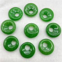 18mm Natural Gem Stone Quartz Crystal Amethyst Donut Charm Beads Pendant For Diy Jewelry Making Necklace Accessories 10pcs