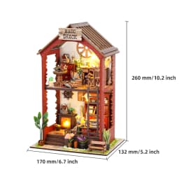 DIY Book Nook Insert Kits Wooden DollHouse Building Toys Magic House Casa Bookend With LED Lights Bookshelf Home Decoration Gift