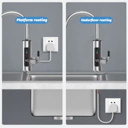 3000W 220V Electric Kitchen Water Heater Tap Stainless Steel LED Digital Instant Hot Water Faucet Heater Cold Heating Faucet