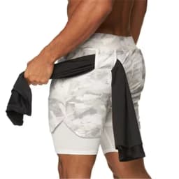 2025 Summer Running Shorts Men 2 in 1 Sports Jogging Fitness Shorts Training Quick Dry Mens Gym Men Shorts Sport gym Short Pants