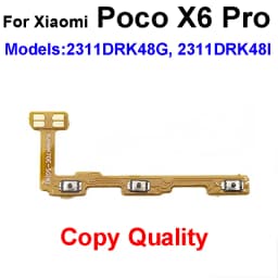 For Xiaomi Poco M6 X6 F6 Pro Plus 4G 5G X6 Neo Power Volume Side Button Flex Cable Ribbon Spare PartsParts