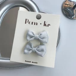 New elegant silver bow leather hair clips:Kids' stylish versatile alligator clips—high-quality, hair-friendly,perfect for babys