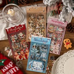 6sheets Snow Night Ode Series Kawaii Christmas Snow Night PET Sticker Creative Decoration DIY Diary Scrapbook Aesthetic Supplies