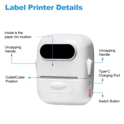 Marklife P50 Mini Label Printer Support Portable Thermal Printer Self-adhesive Labels Printer Tag Stickers Maker Or 1 Roll Label