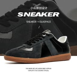Maden Vintage Patchwork German Trainer Sneakers Unisex Summer Sports Casual Shoes Split Leather Lace-up Outdoor Flat Shoes