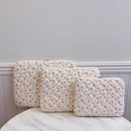 Chic Flower Print Quilted Laptop Sleeve 1 Pc for 11 Inch 14 Inch and 15 Inch Computer Protection Case Laptop Bag