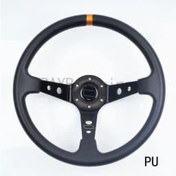 Universal 350mm 14 Inch Suede/PVC Auto Racing Steering Wheels Deep Corn Drifting Sport Steering Wheel