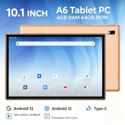 10.1 INCH T10 Android 12 A6 Tablet PC 4GB RAM 64GB ROM CPU UNISOC SC9863A Processor, Octa-Core Cortex-A53 Type-C