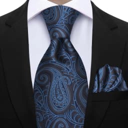 Men's 2pcs Paisley Tie Set Luxury Wedding Blue Brown Grey Necktie Handky Gift For Men Fashion Designer Business Party Tie Gift