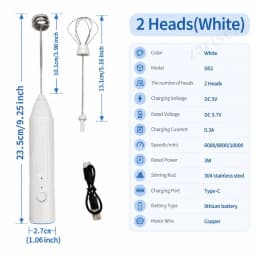 MINI Coffee Frother USB Rechargeable 3 Speeds Foam Maker Coffee Milk Mixer Electric Handle Blender Egg Beater Hot Cooking Tools
