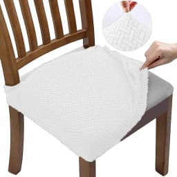 New Durable Jacquard Chair Seat Covers Removable Washable Anti-Dust Stretch Spandex Dining Room Upholstered Chair Cushion Slipco