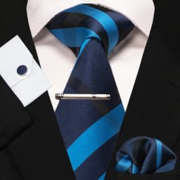 8cm Silk Mens Ties Green Black Ties Plaid Stripe Necktie Pocket Square Cufflinks Tie Clips Set Men's Wedding Business Party Tie