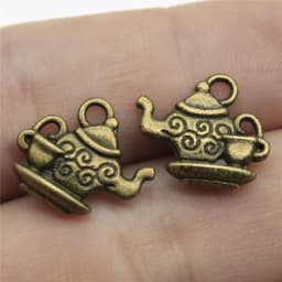 10pcs Kettle Teapot Coffee Pot Charms Antique Silver Color Pendants DIY Crafts Making Findings Handmade Tibetan Jewelry