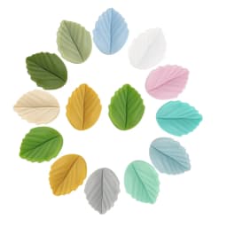 Sunrony 10pcs Mini Leaf Flower Silicone Beads For Jewelry Making Food Grade DIY Pacifier Chain Necklace Accessories