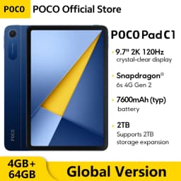 Global version POCO Pad C1 Tablet Snapdragon® 6s 4G Gen 2 Mobile Platform 9.7" 2K 120Hz display 8MP 7600mAh Wi-Fi