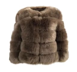 Faux Fur Women Coats Solid Round Neck Full Sleeve Coat Thick Warm Fox Short Open Stitch Elegant Splice Autumn Winter 2024