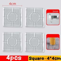 4Pcs Silicone Non-Slip Pad Anti-moving Table Foot Mat Bed Foot Antislip Fixator Transparent Anti Vibration Pads Furniture Gasket