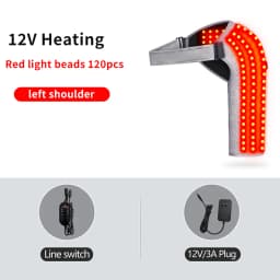 Red Light Heating Massage Shoulder Support Heating Pad 3-Speed Vibration Muscle Relax Belt Shoulder Brace