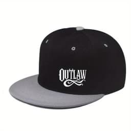 Unisex OUTLAW Printed Adjustable Baseball Cap  Men's and Women's Flat-brimmed Cap, Urban Street Style, Outdoor Activity Cap