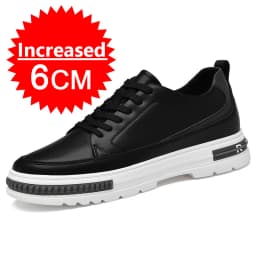 New Height Increasing 6/8CM Men's Leather Boots Breathable Casual Shoes Athletic Jogging Gym Shoes Fashion Leather Sports Shoes
