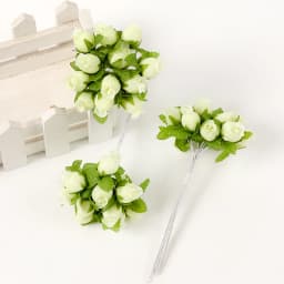 12Pcs Mini Artificial Rose Flowers Bouquet Silk Fake Flowers For Home Decor DIY Wedding Decoration Craft Wreath Gift Accessories