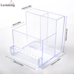 Translucent Nail Drill Machine Organizer Nail Products Supplies Organizer Nail Bits 3 Row Acrylic Storage Nail Tools Show Shelf