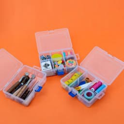 6 Grids Plastic Removable Divider Storage Box Adjustable Organizer Case for Jewelry Earrings Bead Small Parts Hardware and Craft