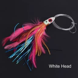 Tied up Saltwater Octopus Bait With Feather Hook/Lead Head Hook Long Tail String Hook Trolling Skirt Lure Accessories Tackle