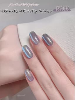 1-12pcs TC Summer Blue Glass Bead Cat Eye Gel Nail Polish Flash White Spar Nude Color Magnet Nail Art Gel Salon Christmas Nails