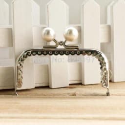 8PCS Super Cute 8.5CM Silver Lace Candy Bead Metal Purse Frame Kiss Clasp Bag accessory