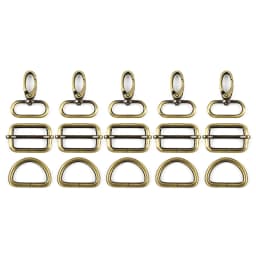5Sets 20/25/32/38mm Metal D Ring Swivel Lobster Buckle for Bag Webbing Strap Hook Dog Collar Adjust Slider Clasp Sewing Hardware