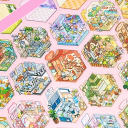 13 Sheets/Book Mini Cute Micro Landscape Stickers for DIY Scrapbooking Phone Case Decoration Student Reward Arts and Crafts