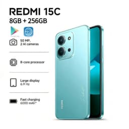 2026 New REDMI 15C Global Edition Redmi 15C 5G 8+256GB Smartphone: Ultra-slim 6000mAh Smartphone with Long Battery Life