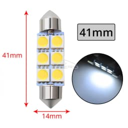 10PCS 5050 6Led DC 12v White Led 31mm 36mm 39mm 41mm C5w C10w Interior Festoon Dome Luggage Lamp Reading Bulb Door Read Lighting