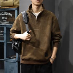 New Half-zipper Stand-up Collar Men's Sweater