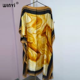 WINYI Summer beach Dress NEW Print Boho Hijab Loose vetidos Elegantes Muslim Abaya Robe Gown Sexy Lady Party maxi holiday kaftan