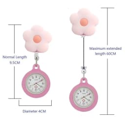 Creative Design Nurse Doctor Students Cute Animals Cloud Office Badge Reel Retractable Digital FOB Pocket Watches Clock Gift