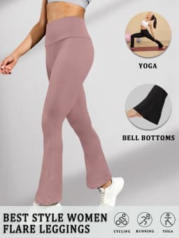 Women's Super Soft Flare Pants High Waisted Tummy Control Workout Yoga Leggings Bell Bottoms